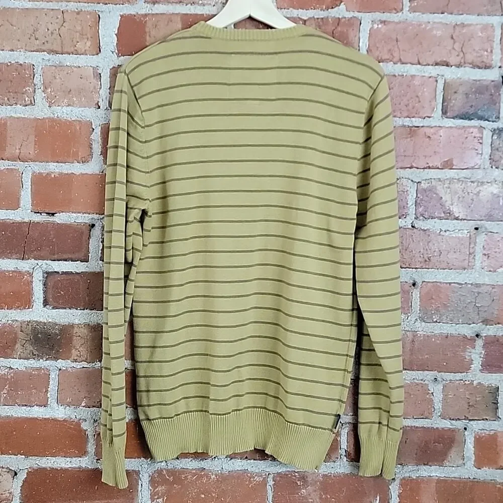 Animal Bikes Men's Yellow‎ Stripped Knit Sweater Small